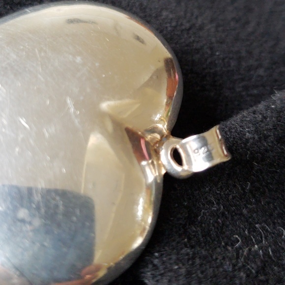 VTG Sterling Art Nouveau large puffy heart pendant - Picture 6 of 8